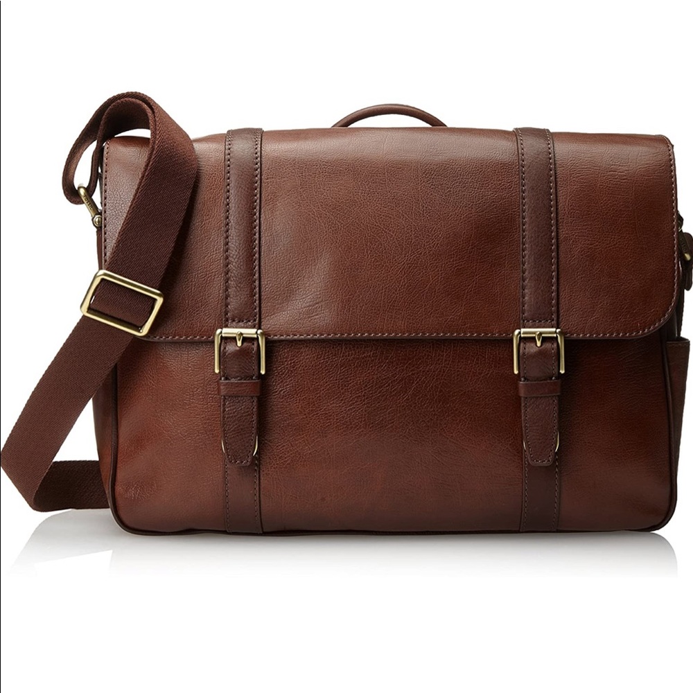 Men’s Fossil Leather Messenger/Laptop Bag